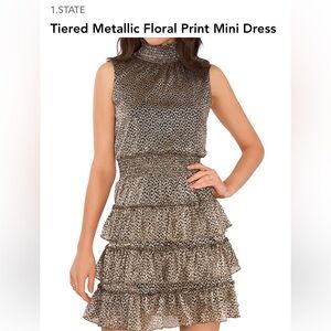 1. State Metallic Floral Print Mini Dress